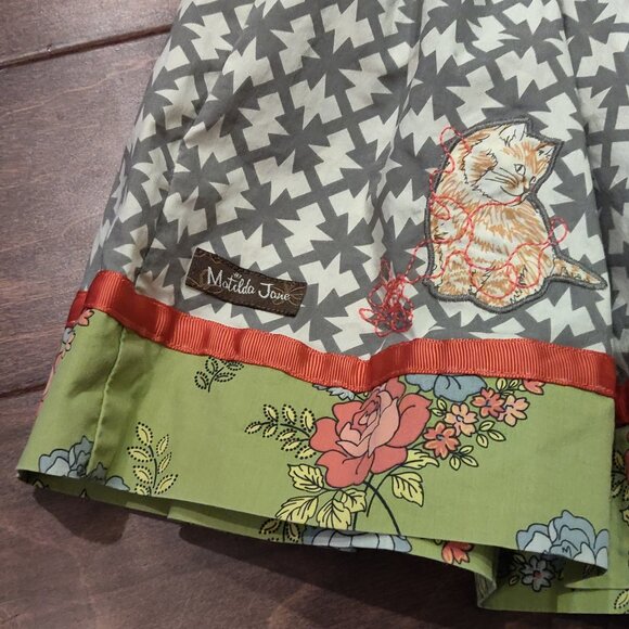 Matilda Jane Pretty Kitty Floral Skirt Grey SIZE 6 - Picture 2 of 5